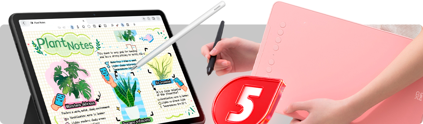 Планшет со стилусом для рукописных заметок и графический планшет XP-Pen с экспресс-клавишами и пером в руках