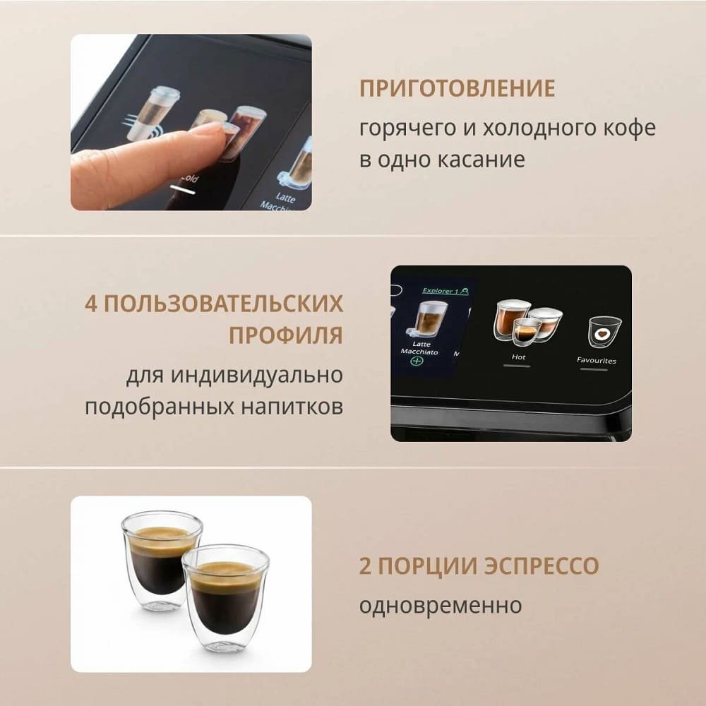 Приготовление горячего и холодного кофе