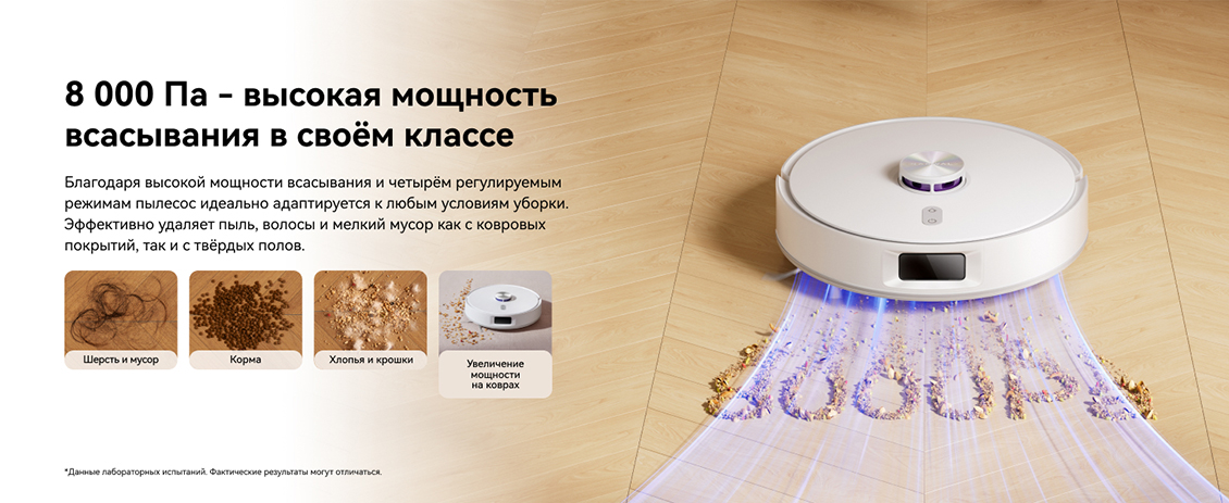 Высокая мощность всасывания