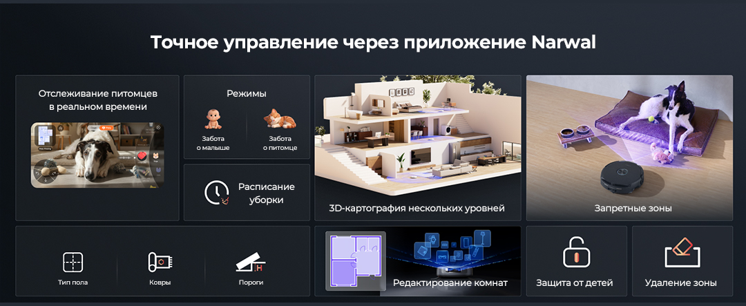 управление приложением Narwal Flow 2 YJCC036