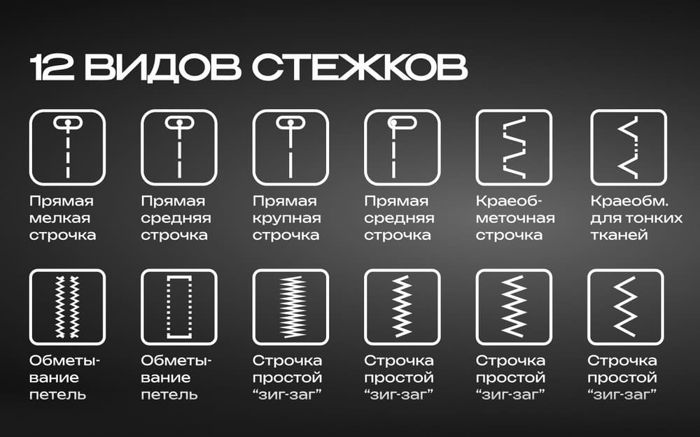 12 видов стежков