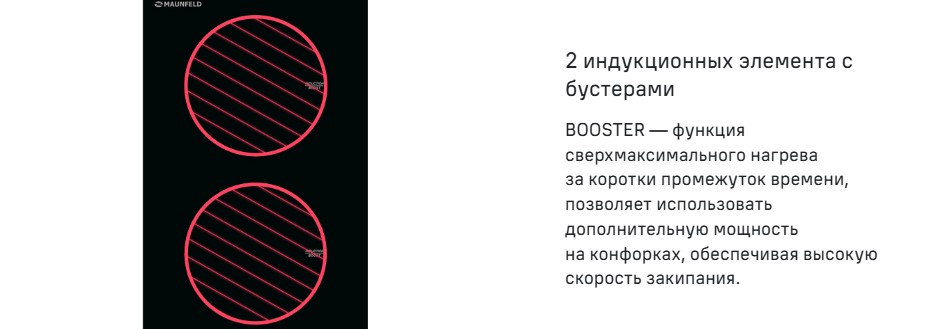 2 конфорки с бустерами